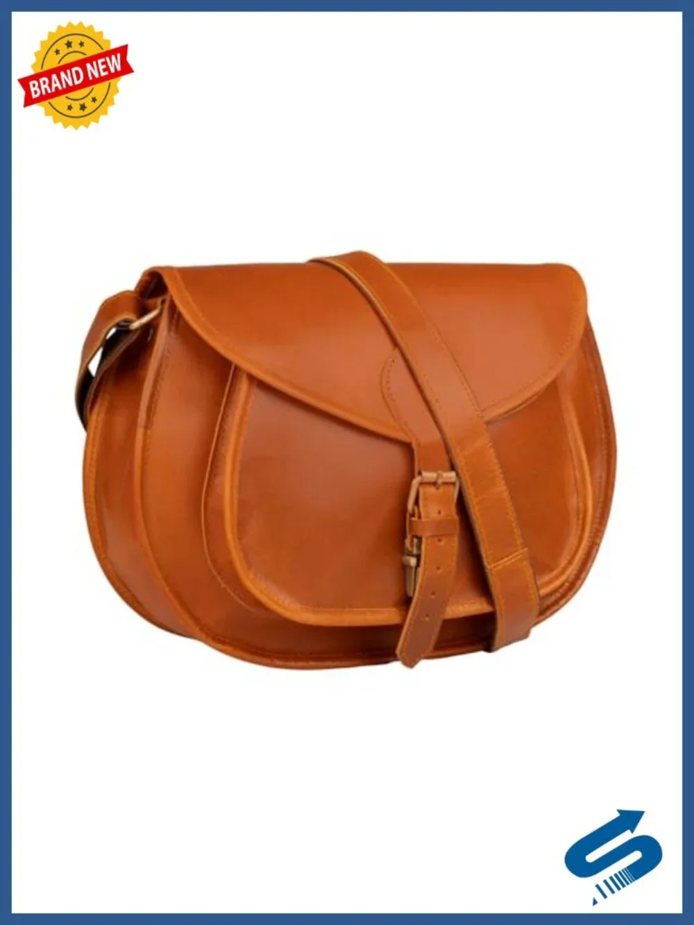 Handmade Leather Crossbody Bag with Adjustable Straps Shoulder Handbag